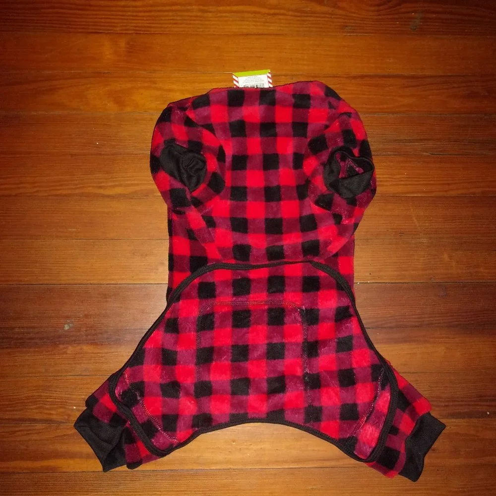 Red & Black Buffalo Plaid Dog Onesie